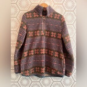 Simply Southern Multicolor Floral Lightweight Half-Zip Fleece Sweatshirt – Women